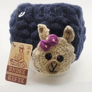 Alpaca Llama Ear Warmer Handcrafted Andes Gifts NWT